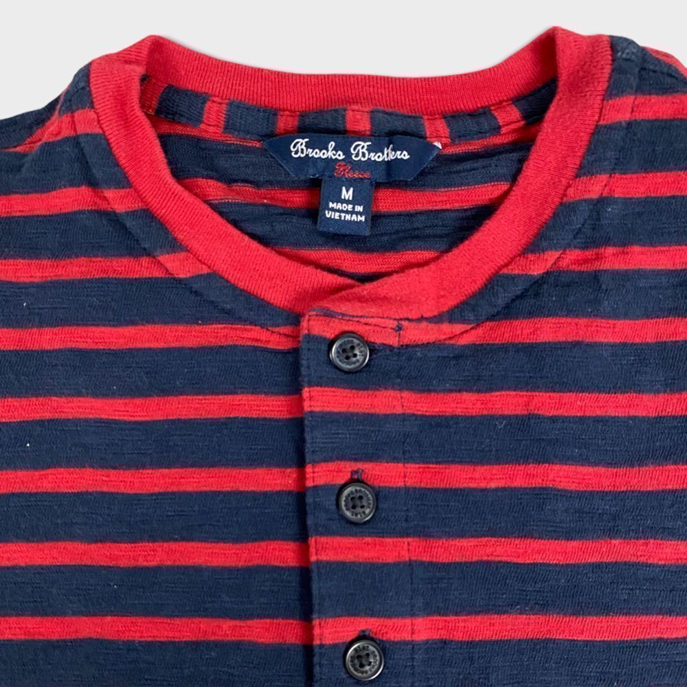 Brooks Brothers Fleece Boys size Medium Stripe Cotton Jersey Henley - Picture 8 of 10